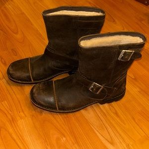 Mens Ugg SHERPA RIDING Boots sz 13 GENUINE LEATHER DISTRESSED